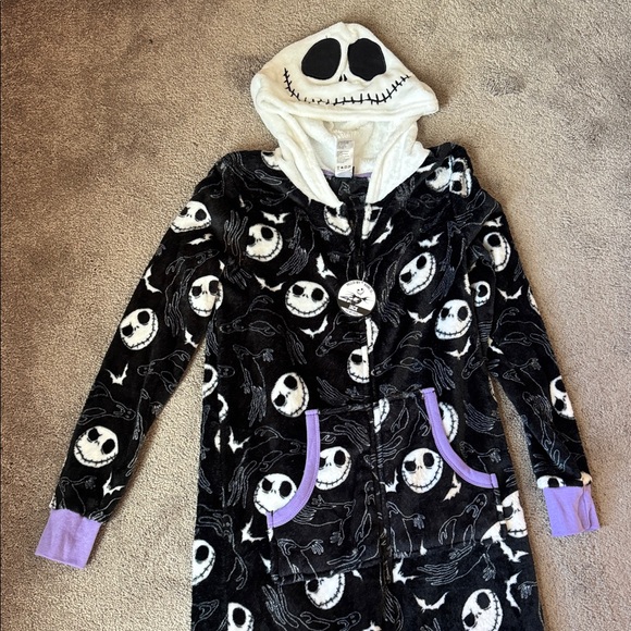 Disney The Burton’s Nightmare Before Christmas Jack Fleece Bodysuit SIZE XS - Picture 2 of 8